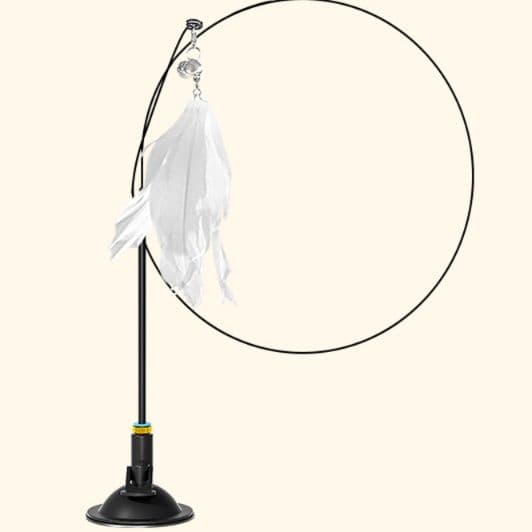 猫グッズ 運動不足解消グッズ 吸盤式自在猫じゃらし フェザーワンド