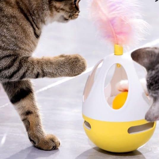 猫グッズ くるくるフェザーボール