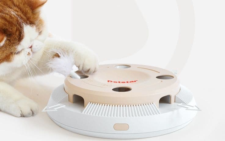 猫グッズ 八穴迷路猫じゃらし自動おもちゃ