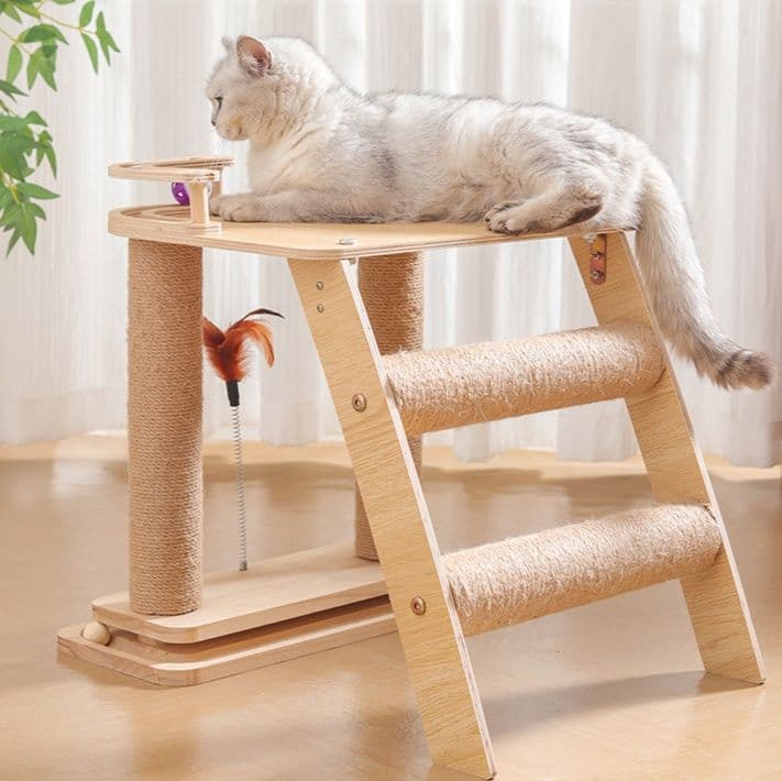 猫グッズ 爪とぎ付き遊びタワー 猫ちゃん運動パラダイス