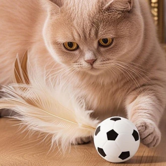 猫グッズ ふわふわスポーツボール猫じゃらし