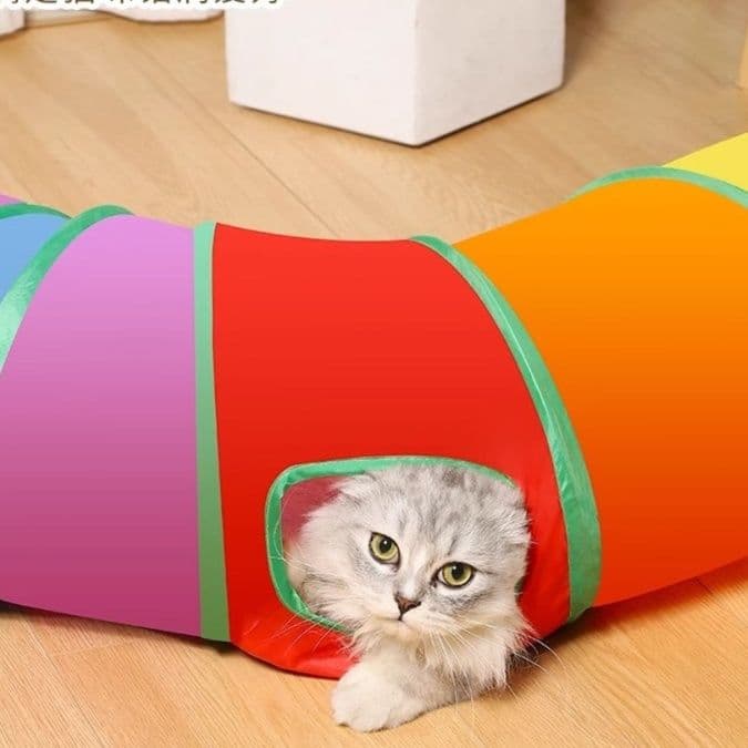 猫グッズ にゃんこトンネル折りたたみ式