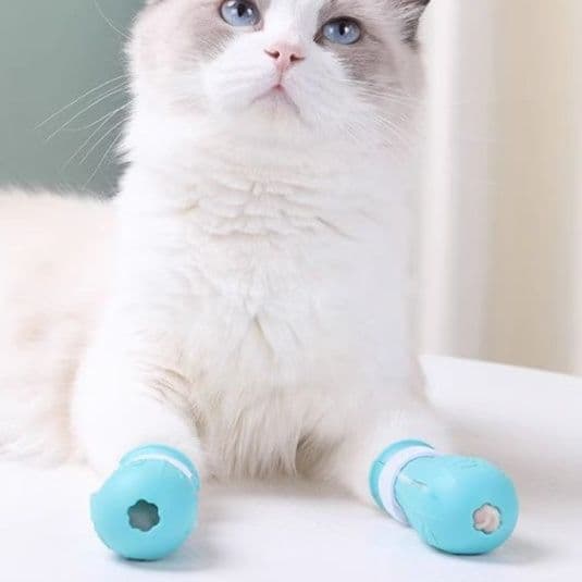 猫グッズ 防災グッズ 猫用防災足カバー調整式保護具