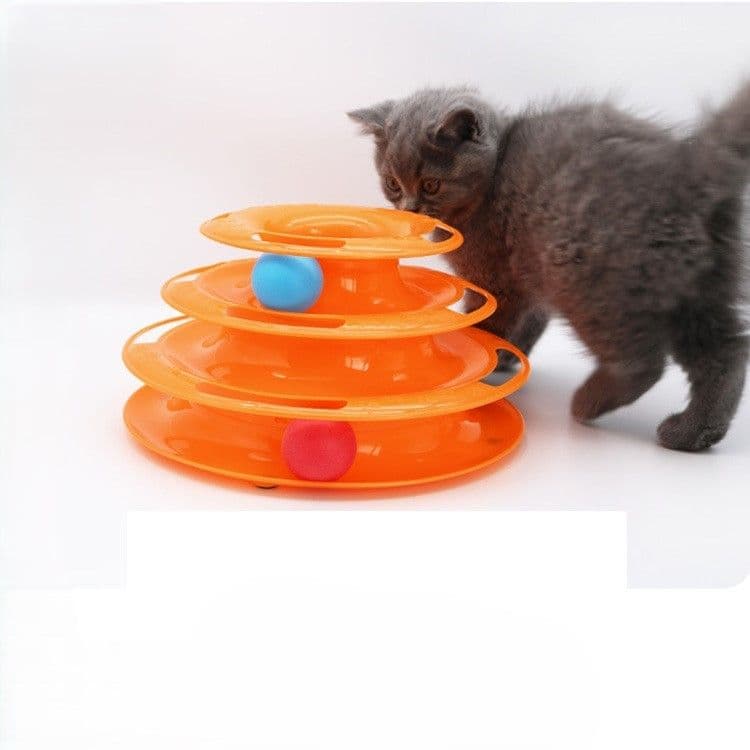 猫グッズ運動不足解消ぐるぐる三段回転ボール