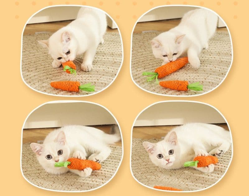 猫グッズ にんじん型噛む蹴る猫玩具