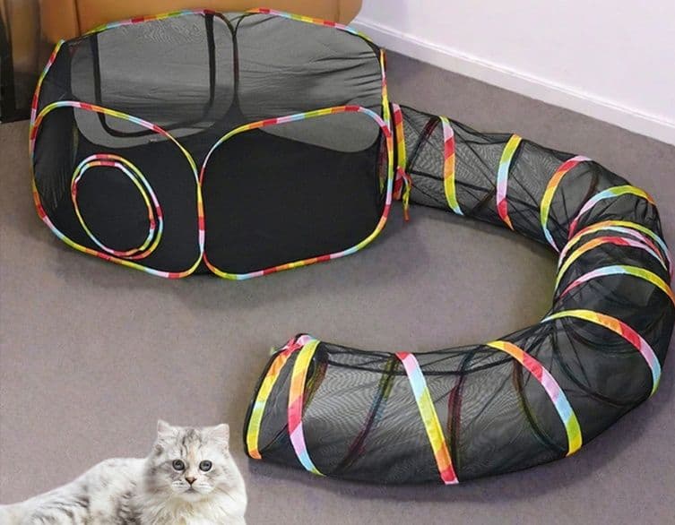 猫グッズ 猫ちゃん大冒険多孔式トンネル付き遊び場