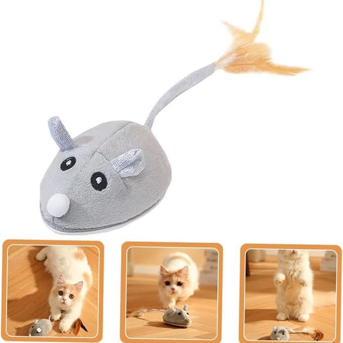 猫グッズ 運動不足解消グッズ ねずみ型電動おもちゃ猫じゃらし