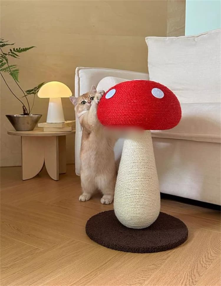 猫グッズ 運動不足解消グッズ 可愛いきのこ型猫爪とぎポール 爪切りグッズ 耐久性抜群