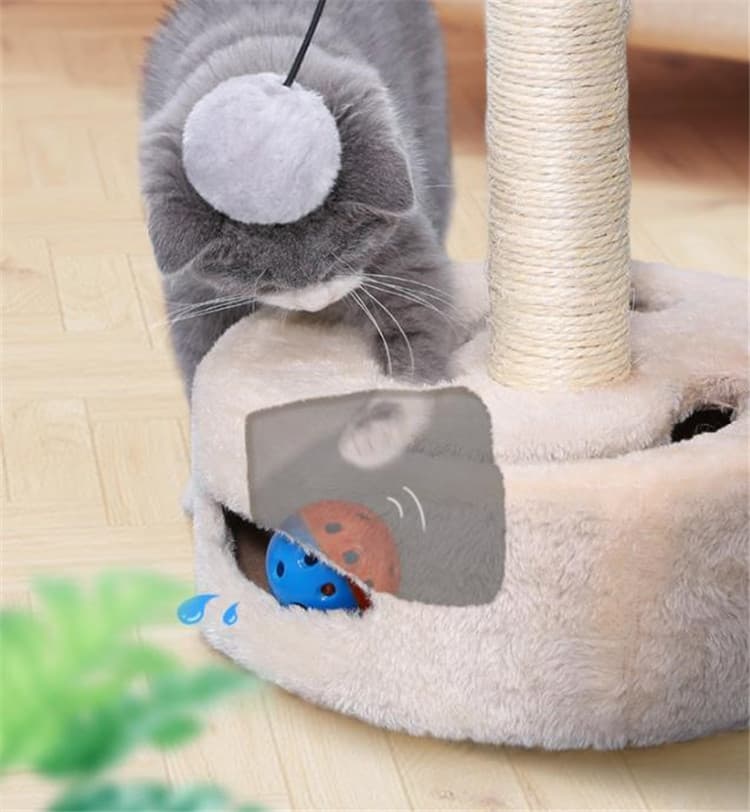 猫グッズ 運動不足解消グッズ 花型爪とぎ運動不足解消猫タワー サイザル麻爪研ぎポール付き
