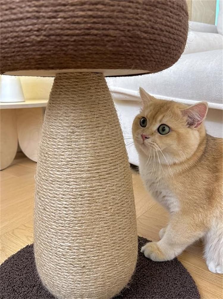 猫グッズ 運動不足解消グッズ 屑が出ない麻縄キノコ型爪とぎ爪切りグッズ耐磨耗