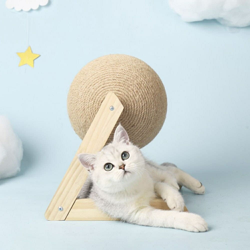 猫グッズ 運動不足解消グッズ 猫用回転式ボール型爪とぎ