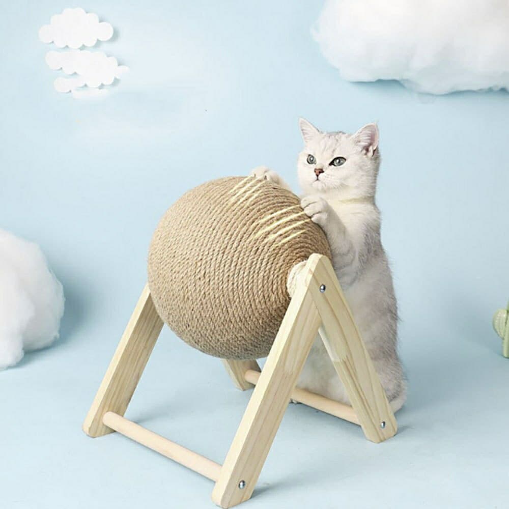 猫グッズ 運動不足解消グッズ 猫用回転式ボール型爪とぎ