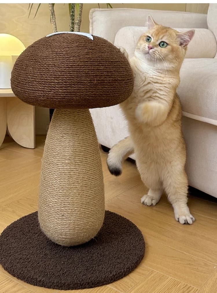 猫グッズ 運動不足解消グッズ 屑が出ない麻縄キノコ型爪とぎ爪切りグッズ耐磨耗