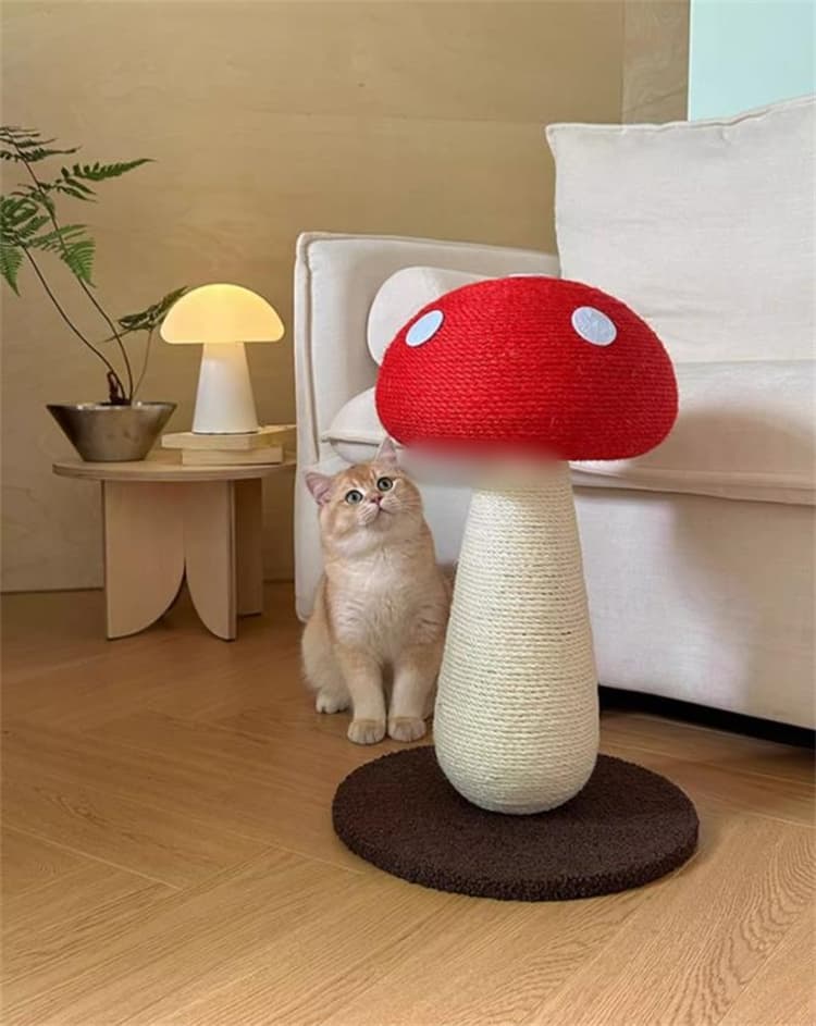 猫グッズ 運動不足解消グッズ 可愛いきのこ型猫爪とぎポール 爪切りグッズ 耐久性抜群