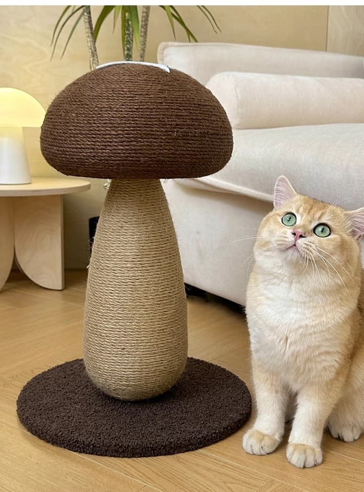 猫グッズ 運動不足解消グッズ 屑が出ない麻縄キノコ型爪とぎ爪切りグッズ耐磨耗