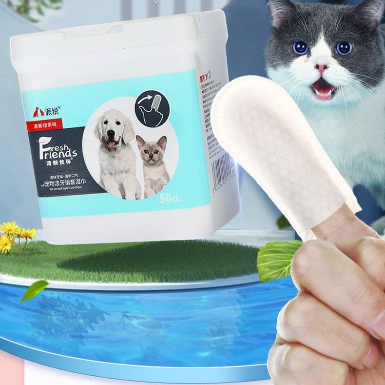 猫グッズ 歯磨きグッズ ペット用指サック歯みがきシート