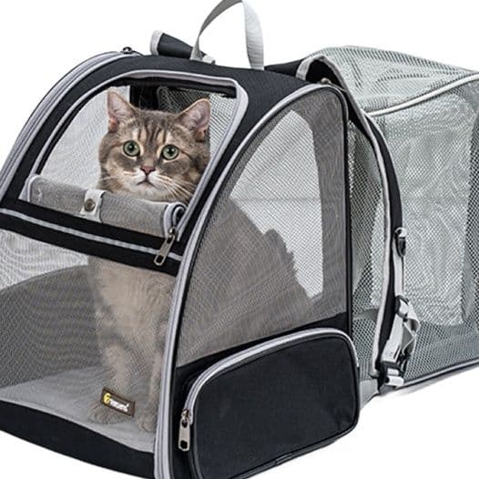 猫グッズ にゃんと安心!拡張キャリーリュック