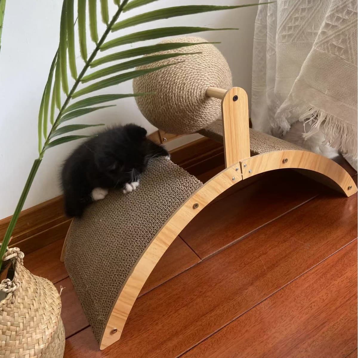 猫グッズ 運動不足解消グッズ 猫ちゃん専用回転式爪とぎ運動器